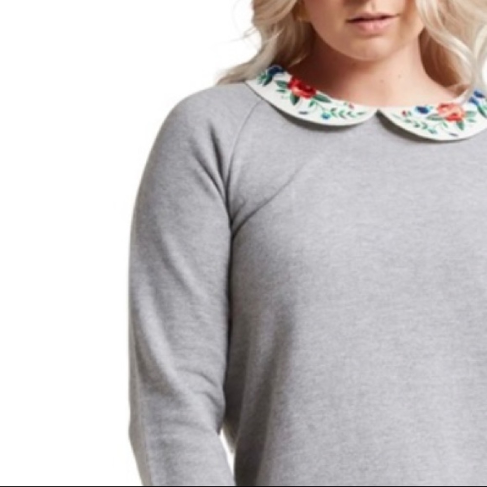 Modcloth Embroidered Peter Pan Collar Top - Picture 5 of 5